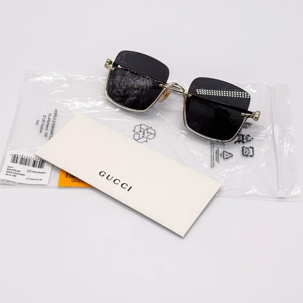 NEW GUCCI GG1279S 001 GOLD/GREY WOMEN SUNGLASSES GUCCI